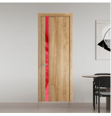 18 NE.O Дуб Карамель вставка Красный лак кромка Никель ProfilDoors Orange