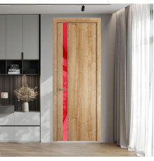 18 NE.O Дуб Карамель вставка Красный лак кромка Шампань ProfilDoors Orange