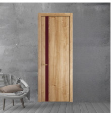18 NE.O Дуб Карамель вставка Монохром бордовый кромка Золото ProfilDoors Orange