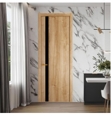 18 NE.O Дуб Карамель вставка Монохром черный кромка Бронза ProfilDoors Orange
