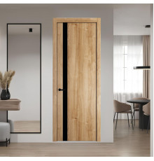 18 NE.O Дуб Карамель вставка Монохром черный кромка Черный ProfilDoors Orange