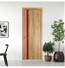18 NE.O Дуб Карамель вставка Монохром красный кромка Бронза ProfilDoors Orange