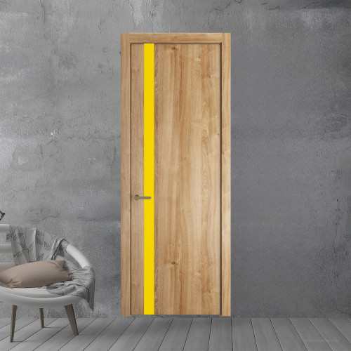 18 NE.O Дуб Карамель вставка Монохром светло-желтый кромка Шампань ProfilDoors Orange