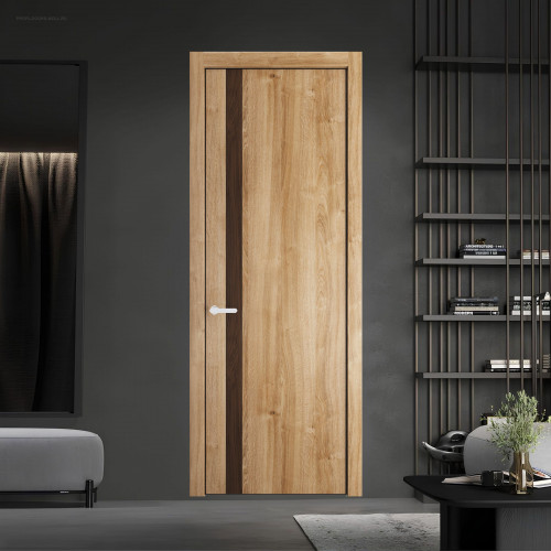 18 NE.O Дуб Карамель вставка Орех Шоколад кромка Черный муар ProfilDoors Orange