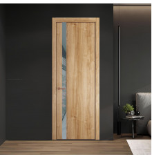 18 NE.O Дуб Карамель вставка Темно-серый лак кромка Медь ProfilDoors Orange