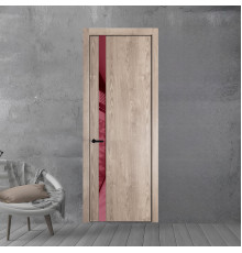18 NE.O Дуб Сонома вставка Бордовый лак кромка Черный ProfilDoors Orange