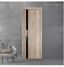 18 NE.O Дуб Сонома вставка Черный лак кромка Золото ProfilDoors Orange