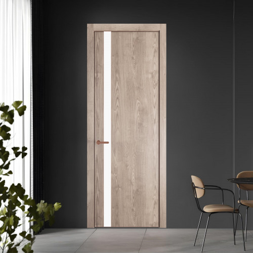 18 NE.O Дуб Сонома вставка Монохром белый кромка Медь ProfilDoors Orange