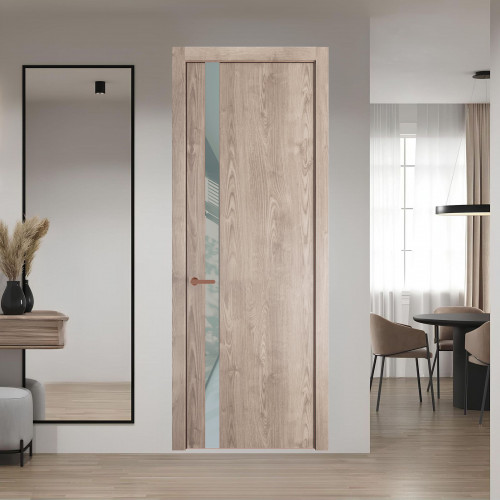 18 NE.O Дуб Сонома вставка Теплый серый лак кромка Медь ProfilDoors Orange