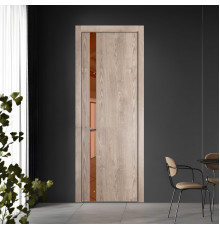 18 NE.O Дуб Сонома вставка Зеркало бронзовое кромка Никель ProfilDoors Orange