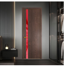 18 NE.O Дуб Тобакко вставка Красный лак кромка Бронза ProfilDoors Orange