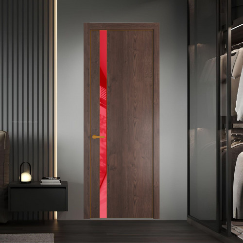 18 NE.O Дуб Тобакко вставка Красный лак кромка Бронза ProfilDoors Orange