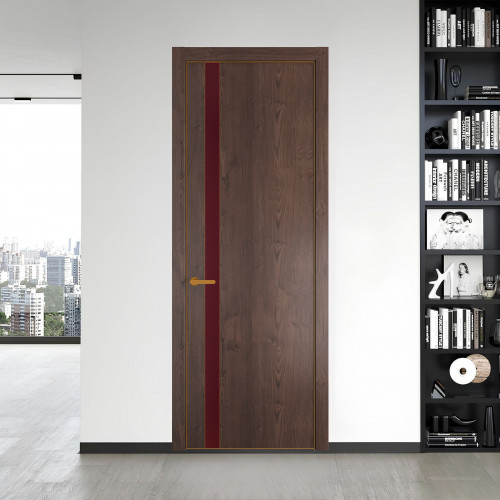18 NE.O Дуб Тобакко вставка Монохром бордовый кромка Бронза ProfilDoors Orange