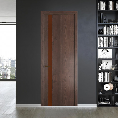 18 NE.O Дуб Тобакко вставка Монохром коричневая нуга кромка Деорэ ProfilDoors Orange