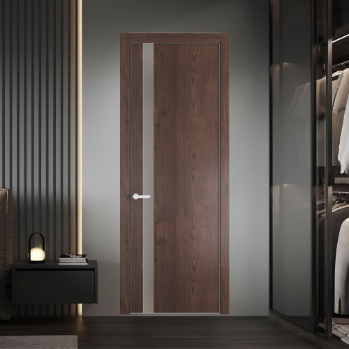 18 NE.O Дуб Тобакко вставка Монохром серебро кромка Вайт ProfilDoors Orange