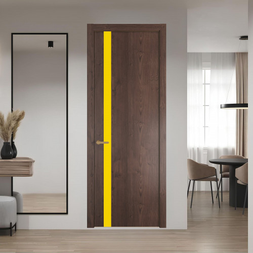 18 NE.O Дуб Тобакко вставка Монохром светло-желтый кромка Золото ProfilDoors Orange