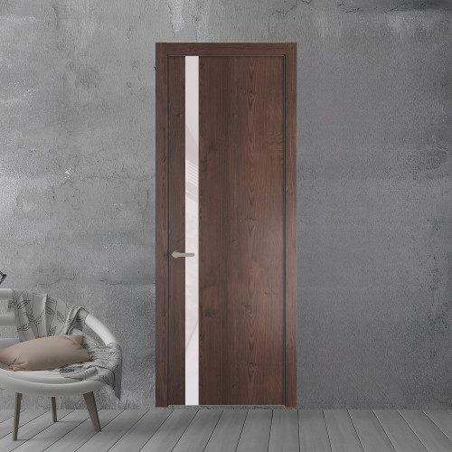 18 NE.O Дуб Тобакко вставка Светло-серый лак кромка Никель ProfilDoors Orange