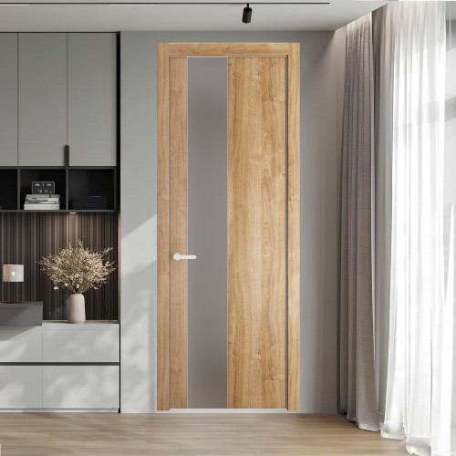 19 NE.O Дуб Карамель вставка Монохром серебро кромка Вайт ProfilDoors Orange