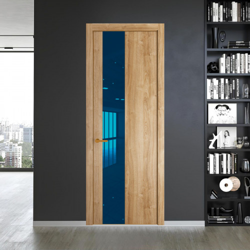 19 NE.O Дуб Карамель вставка Зеркало синее кромка Бронза ProfilDoors Orange
