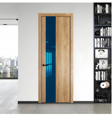 19 NE.O Дуб Карамель вставка Зеркало синее кромка Черный ProfilDoors Orange