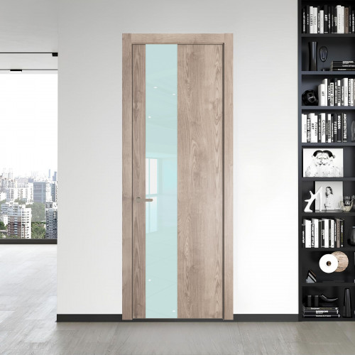 19 NE.O Дуб Сонома вставка Белый лак кромка Никель ProfilDoors Orange