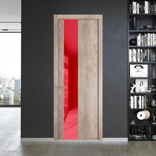 19 NE.O Дуб Сонома вставка Красный лак кромка Золото ProfilDoors Orange