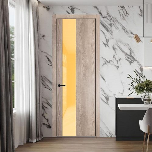 19 NE.O Дуб Сонома вставка Кремовый лак кромка Черный ProfilDoors Orange