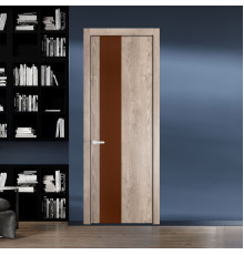 19 NE.O Дуб Сонома вставка Монохром коричневая нуга кромка Черный муар ProfilDoors Orange