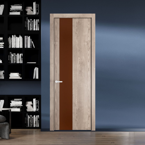 19 NE.O Дуб Сонома вставка Монохром коричневая нуга кромка Черный муар ProfilDoors Orange