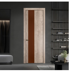 19 NE.O Дуб Сонома вставка Монохром коричневая нуга кромка Деорэ ProfilDoors Orange