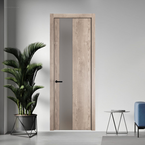 19 NE.O Дуб Сонома вставка Монохром серебро кромка Черный ProfilDoors Orange