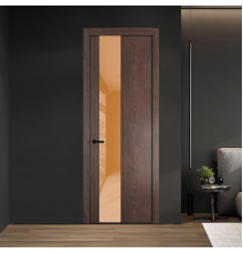 19 NE.O Дуб Тобакко вставка Светло-коричневый лак кромка Черный ProfilDoors Orange