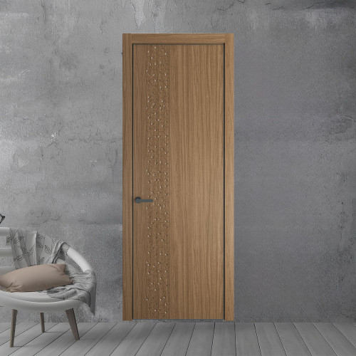 59 NE.O Дуб Мокко вставка Глухая кромка Серая ночь ProfilDoors Orange