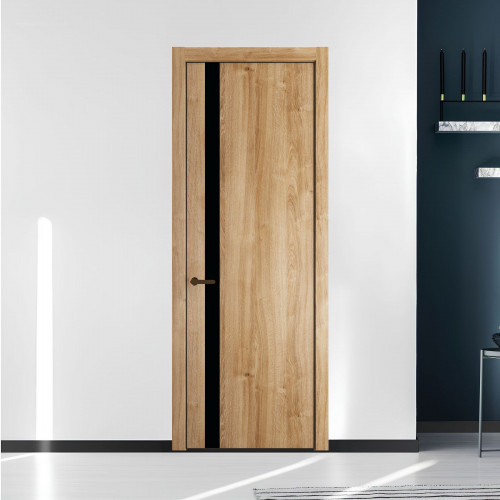 18 NE.O Дуб Карамель вставка Монохром черный кромка Деорэ ProfilDoors Orange