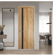 18 NE.O Дуб Карамель вставка Монохром графит кромка Серебро ProfilDoors Orange