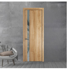 18 NE.O Дуб Карамель вставка Темно-серый лак кромка Серая ночь ProfilDoors Orange