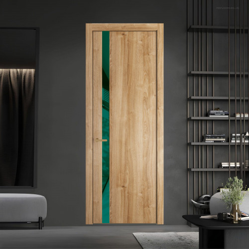 18 NE.O Дуб Карамель вставка Зеленый лес лак кромка Золото ProfilDoors Orange