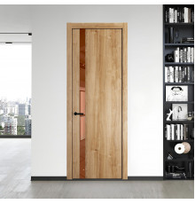 18 NE.O Дуб Карамель вставка Зеркало бронзовое кромка Черный ProfilDoors Orange