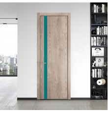 18 NE.O Дуб Сонома вставка Монохром бирюзовый кромка Никель ProfilDoors Orange