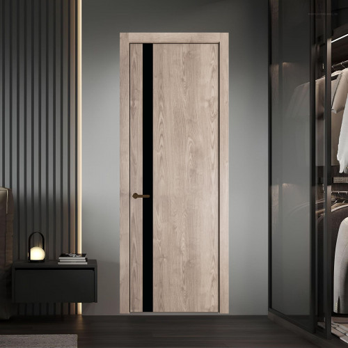 18 NE.O Дуб Сонома вставка Монохром черный кромка Деорэ ProfilDoors Orange