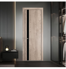 18 NE.O Дуб Сонома вставка Монохром черный кромка Никель ProfilDoors Orange