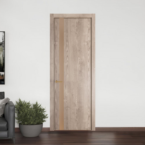 18 NE.O Дуб Сонома вставка Монохром серебристая бронза кромка Золото ProfilDoors Orange
