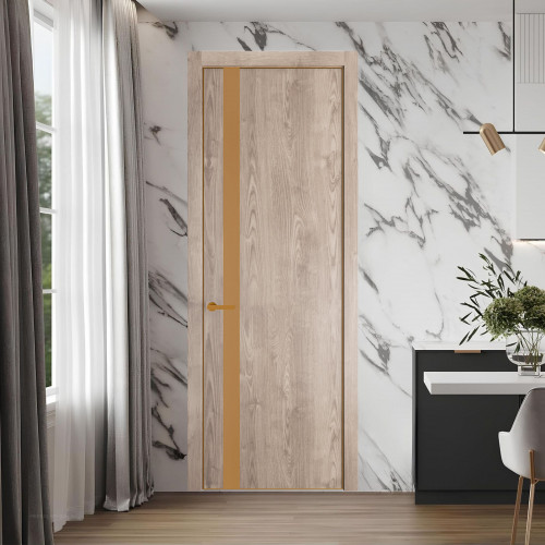 18 NE.O Дуб Сонома вставка Монохром светло-коричневый кромка Бронза ProfilDoors Orange
