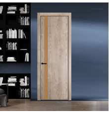 18 NE.O Дуб Сонома вставка Монохром светло-коричневый кромка Черный ProfilDoors Orange