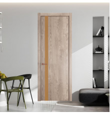 18 NE.O Дуб Сонома вставка Монохром светло-коричневый кромка Медь ProfilDoors Orange