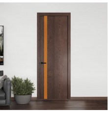 18 NE.O Дуб Тобакко вставка Монохром медный кромка Черный ProfilDoors Orange