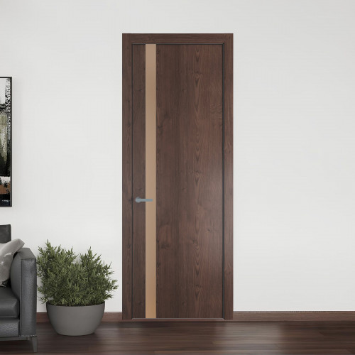 18 NE.O Дуб Тобакко вставка Монохром серебристая бронза кромка Серебро ProfilDoors Orange