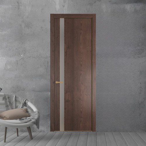 18 NE.O Дуб Тобакко вставка Монохром серебро кромка Золото ProfilDoors Orange