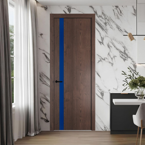 18 NE.O Дуб Тобакко вставка Монохром синий кромка Черный ProfilDoors Orange