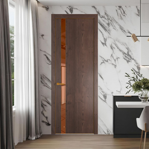 18 NE.O Дуб Тобакко вставка Зеркало бронзовое кромка Бронза ProfilDoors Orange